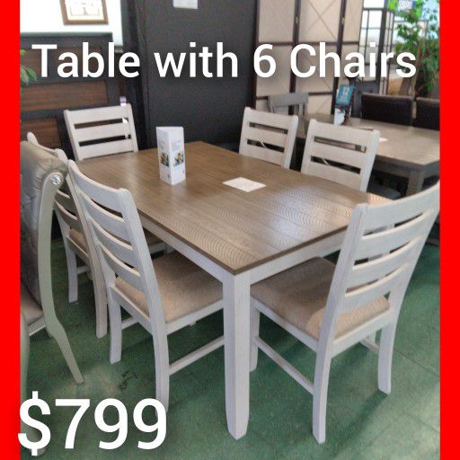 🤗 Table With 6 Chairs 