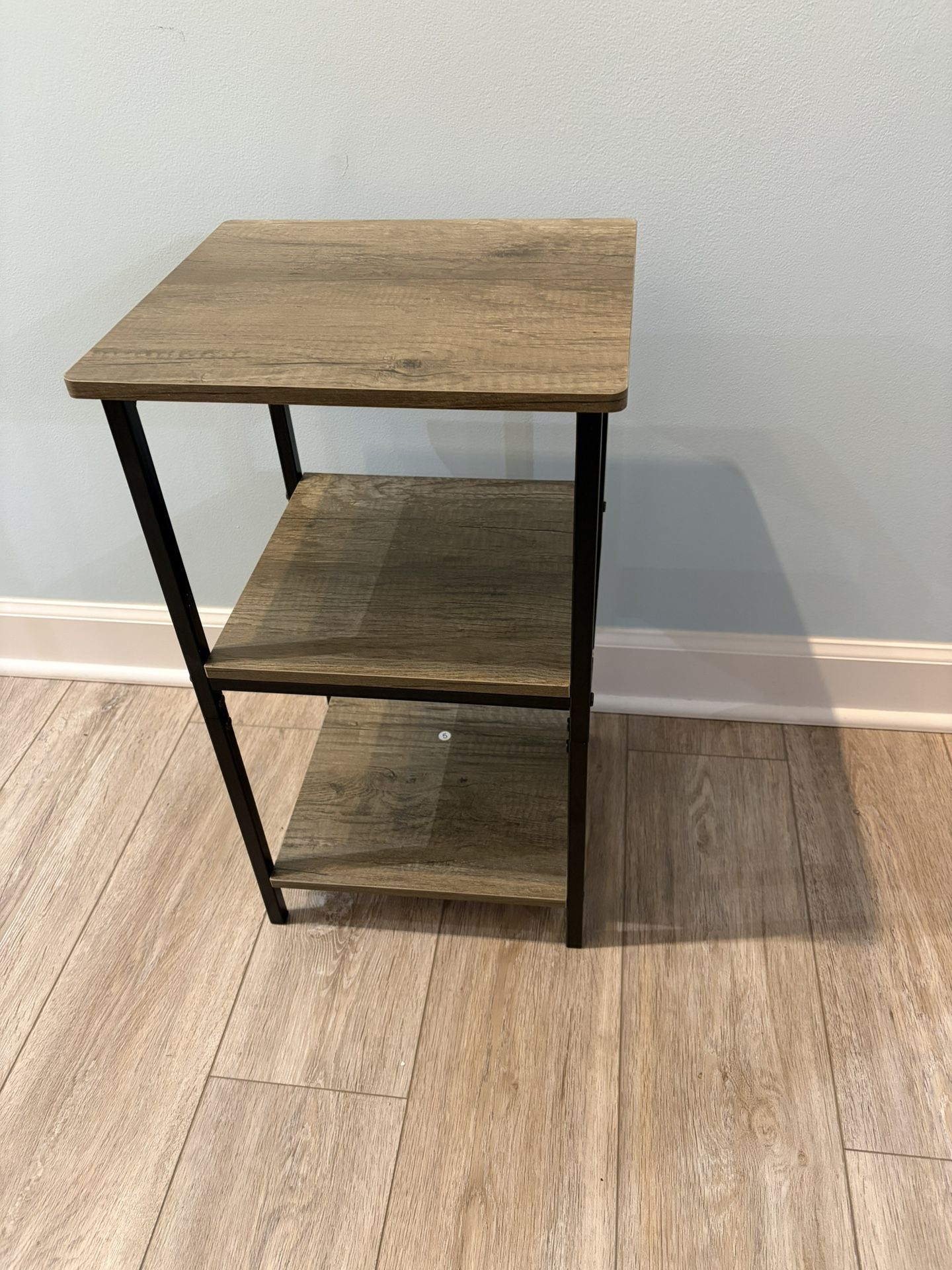 Side Table 3-Tier Small End Table, Sofa Table Nightstand, distressed brown wood grain New