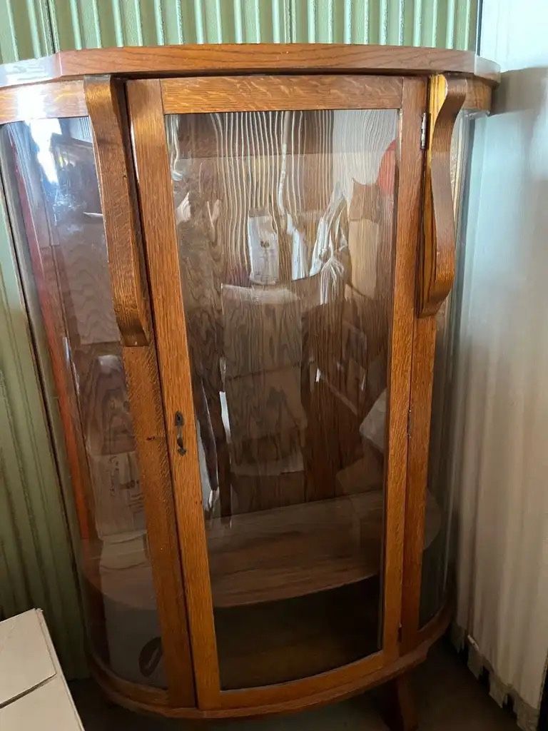 Tall Curio Cabinet Buffet Display Antique