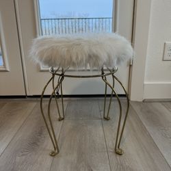 Faux Fur Vanity Stool