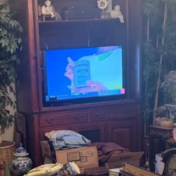 Free solid wood TV Cabinet - BEAUTIFUL , but must go