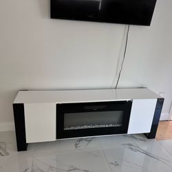 TV stand with fireplace