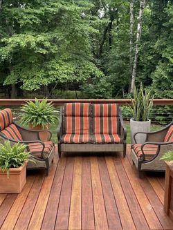 Lay-Z-Boy 3 Piece Outdoor Patio Furniture with Reversible Cushions