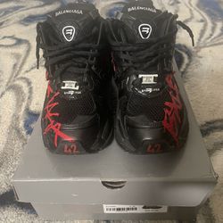 Balenciaga Red/Black Graffiti Runners