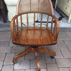 Cane Back Wood Computer Chair