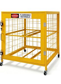 Tank StorageCabinet,30x30x38 inch HorizontalCylinder Storage Cabinet, Gas CylinderCabinet with Yellow Powder CoatFinish
