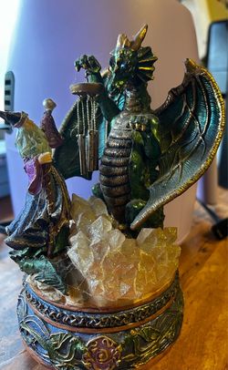 Wizard and Dragon Fantasy Resin Figurine