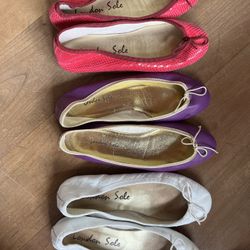 Lot Of 3 Pairs Shoes London Sole Ballet Flats 38