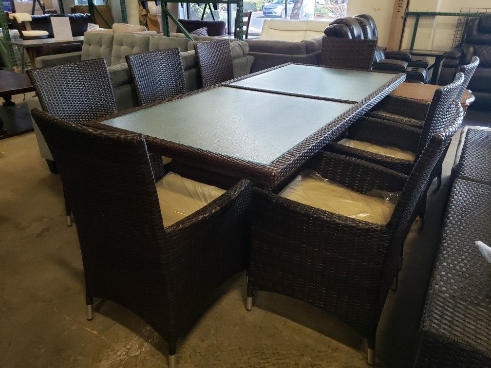 New 9pc outdoor patio furniture set tax included delivery available