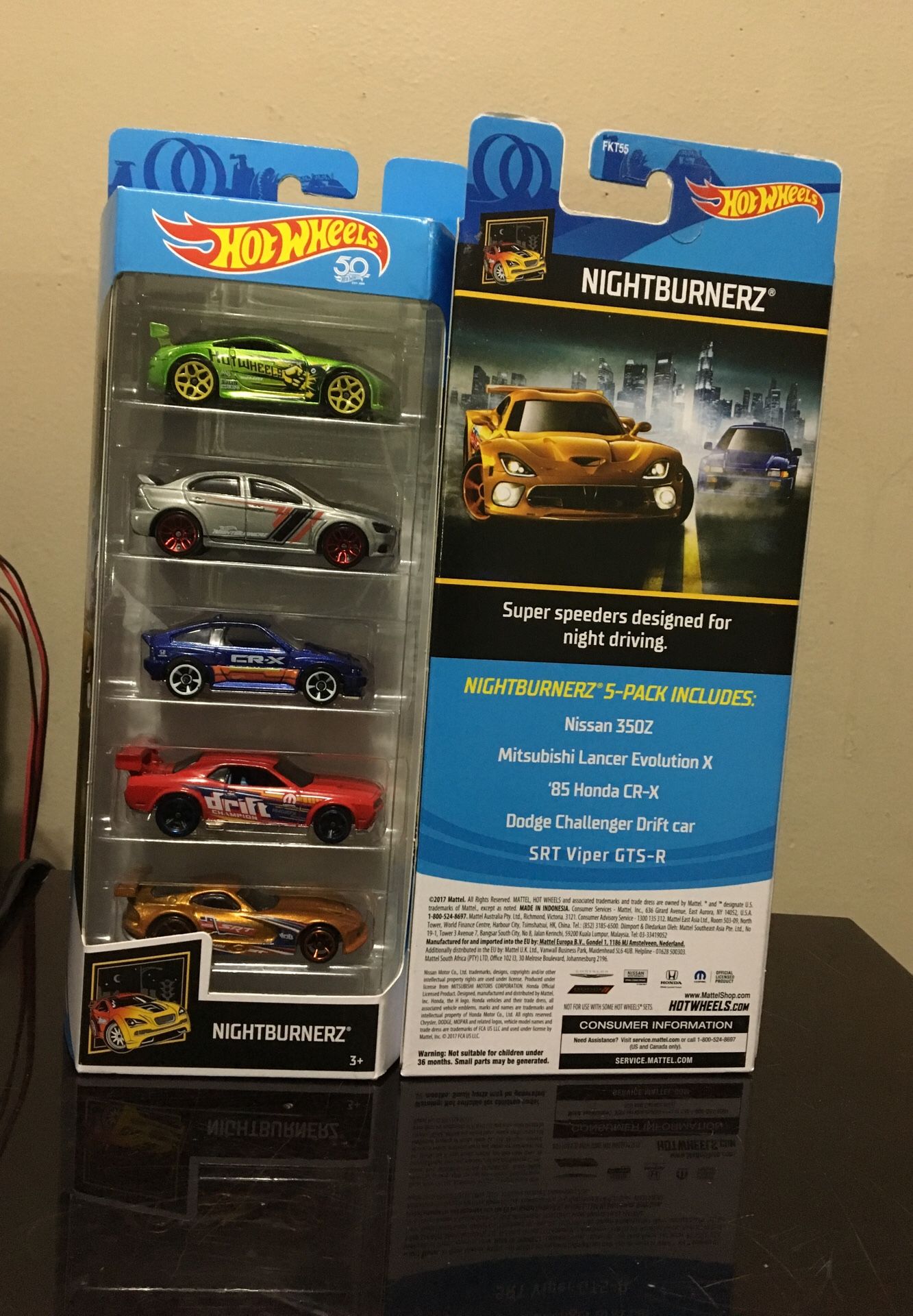 Night burners hot wheels 5pack