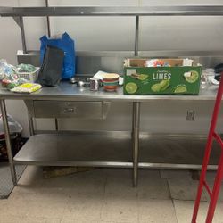 Stainless Steel Working Table With Shelves 