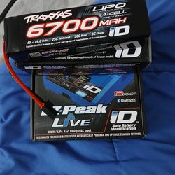 Traxxas ez peak live charger and 4s 6700 battery BRAND NEW