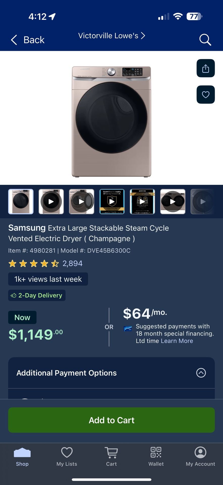 Unopened Packaged Samsung Champagne Front Load Washer Dryer Electric 