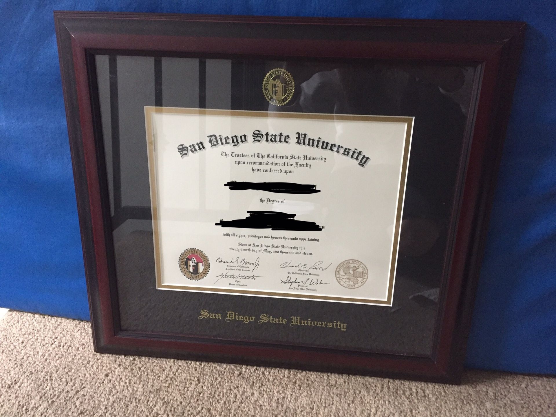 SDSU diploma frame