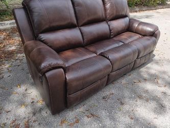 Brown leather manual recliner