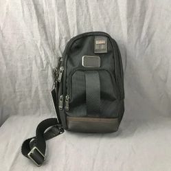 TUMl Black Nylon Crossbody Sling Bag 
