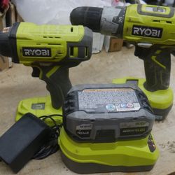 Ryobi Combo Set Drill P277 & P3535AVN Impact Driver w 4ah battery & charger 888478-1 