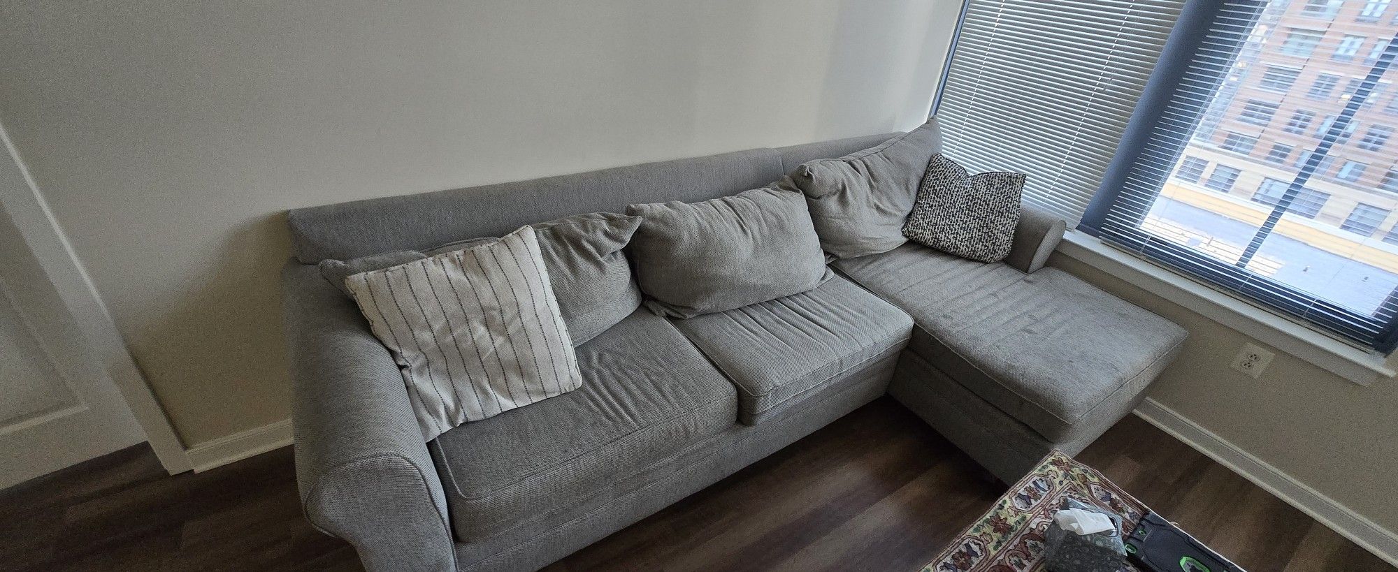 Laurel Gray 2 Piece Right Arm Sectional. Available July 5th