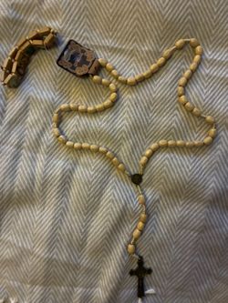 Handmade Wood Bead Rosary