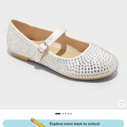 🪼 $7 CADA UNO ART CLASS shoes kids NELL RHINESTONE MARY JANE FLATS WHITE 🆕 5 numero 13/ 2 numero 3/ 1 numero 4 