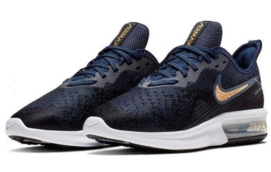 Nike Air Max Sequent 4 Navy & Gold Women's Sneakers Size 9½