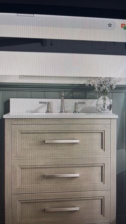 3 sink tops in Carrara Engineered Marble