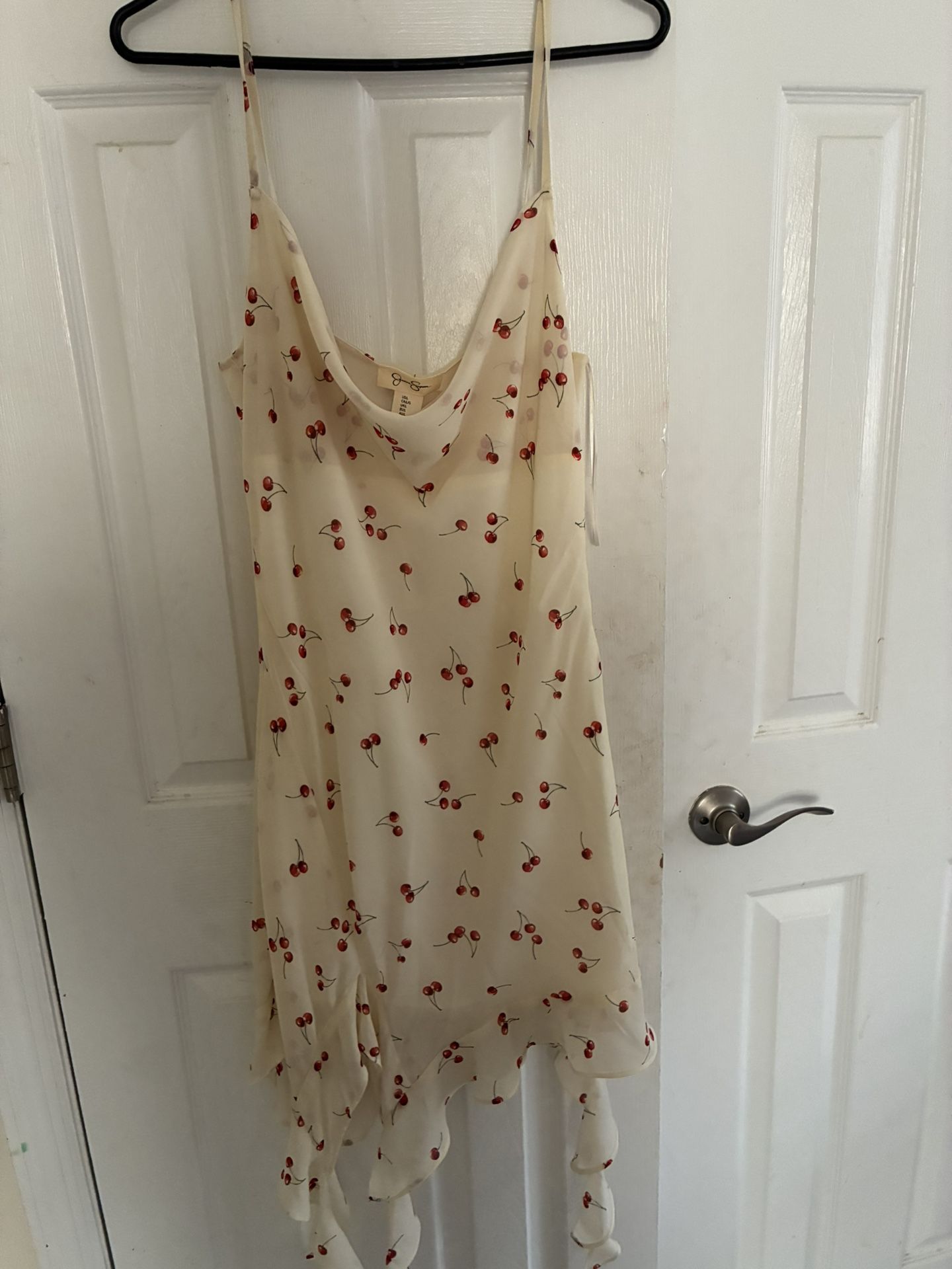 White Mini Cherry Dress