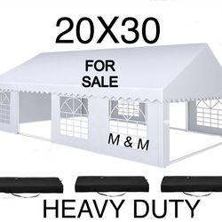20' x 30' Canopy Party Tent & Carport - Heavy Duty Outdoor Wedding Gazebo Event Shelter Canopy for Outdoor Event, Wedding, Birthday