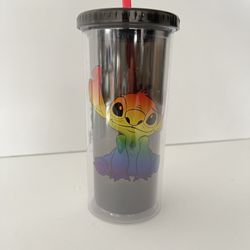 Silver Buffalo Tumbler 20 Ounce Disney Stitch LGBT pride Ohana Means Family