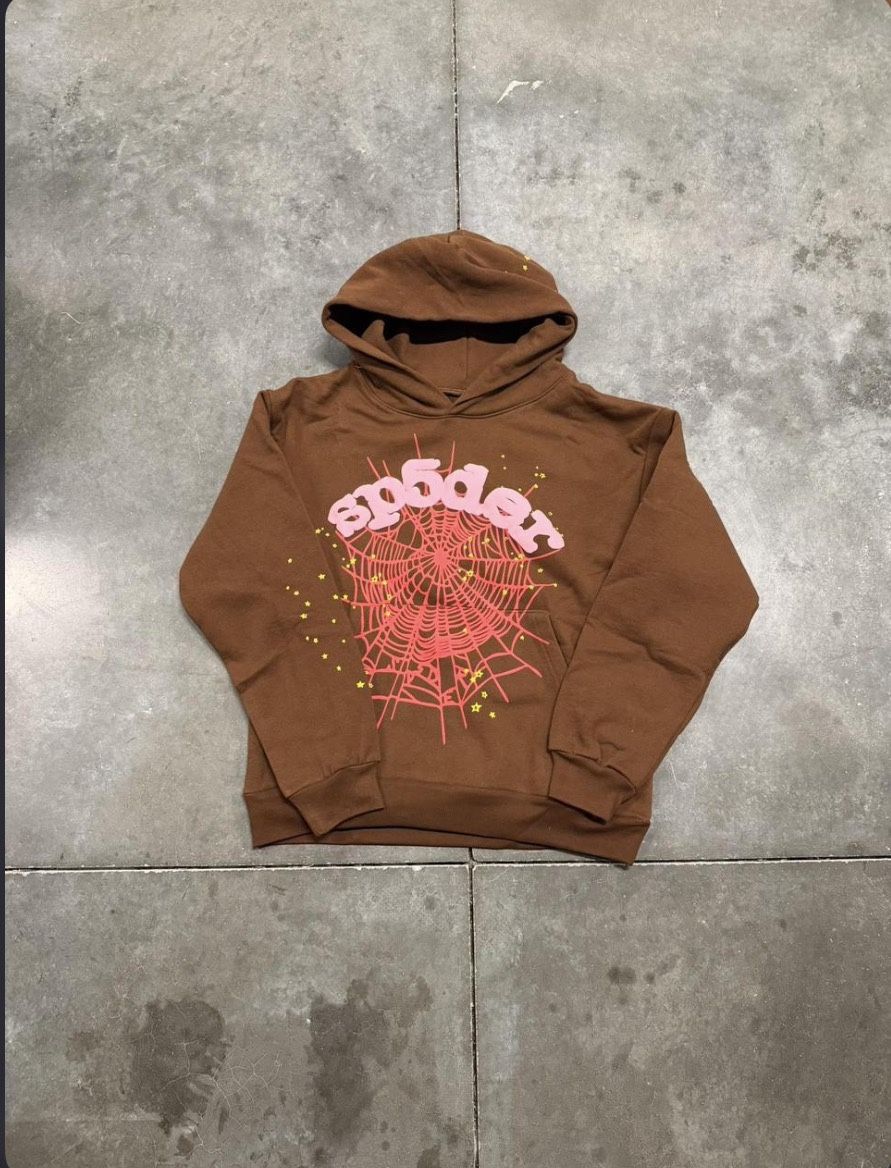 Brown Sp5der Hoodie Small In Mens