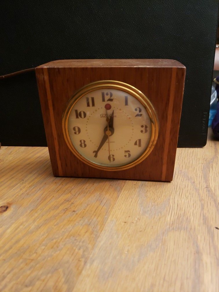 MCM Wood Telechrom Electric Alarm Clock