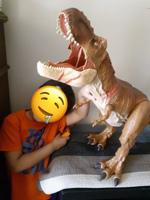 Photo Big jumbo eating cars T-REX dinosaur . With sound.