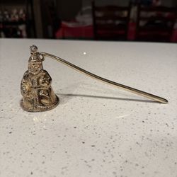 Vintage Godinger Brass Santa Candle Snuffer — Christmas Decor