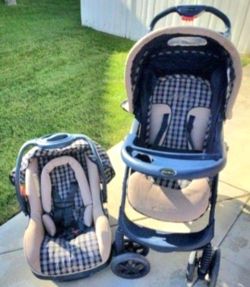 Matching Set: Eddie Bauer Stroller & Baby Carrier Car Seat