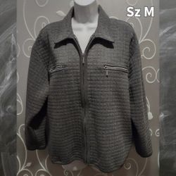 WOMENS QUILTED GRAY SWEATSHIRT SIZE M
