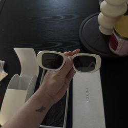 Authentic Prada white sunglasses