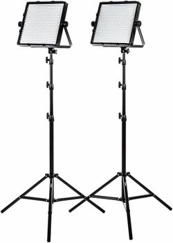 Fovitec StudioPRO 2-Panel LED Lighting Kit with Adapters & Carrying Case