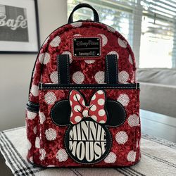 NWT Red Minnie Sequins Loungefly backpack 
