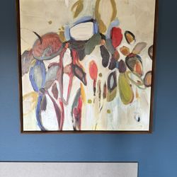 Wall Art Print Floral Hints on Brown Frame by Lisa Ridgers