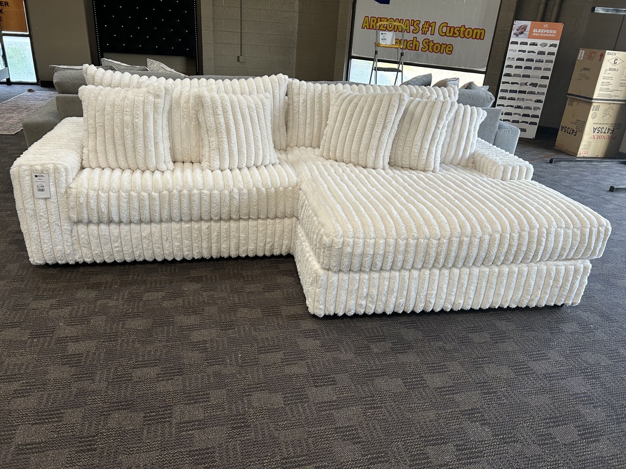 Big Soft Cream Beige Sectional Couch