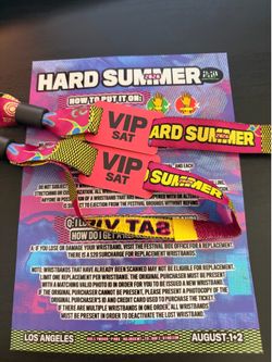 2026 VIP SATURDAY Hard Summer Festival tickets in hand