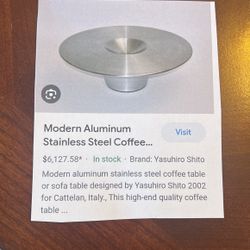 Aluminum Stainless Steel Coffee Table Designed By Yasuhiro Shinto. 