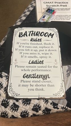 Bathroom sign board