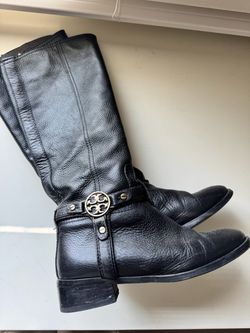 Tory Burch size 7  Black Leather Riding Boots