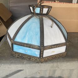 Antique Milky Glass Light Fixture Swag Lamp 