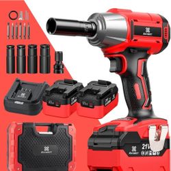 Avhrit 650N.m Cordless Impact Wrench 2 Battery 