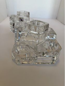 Pair of Vintage PartyLite Crystal Castle 5-Tier Tealight Holders (Set of 2)