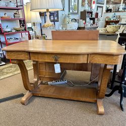 Oak Empire Desk With Drawer 