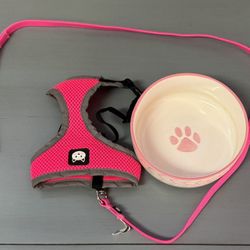 Pet Extra Small Leash Harness And Bowl Just $5 For All