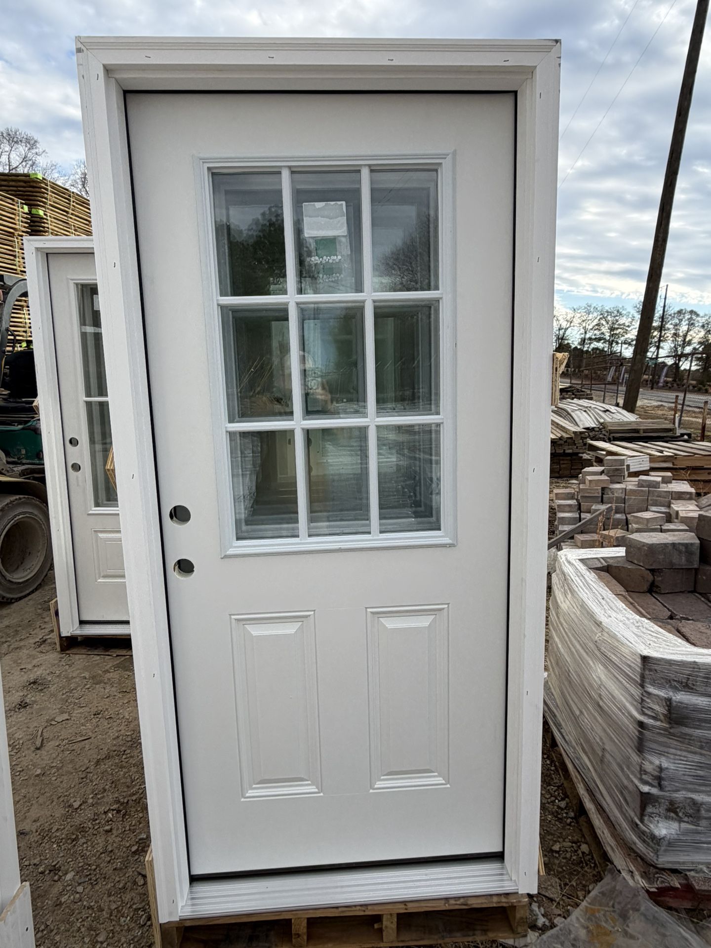 Prehung 9 Lite Half Glass Exterior Fiberglass Doors